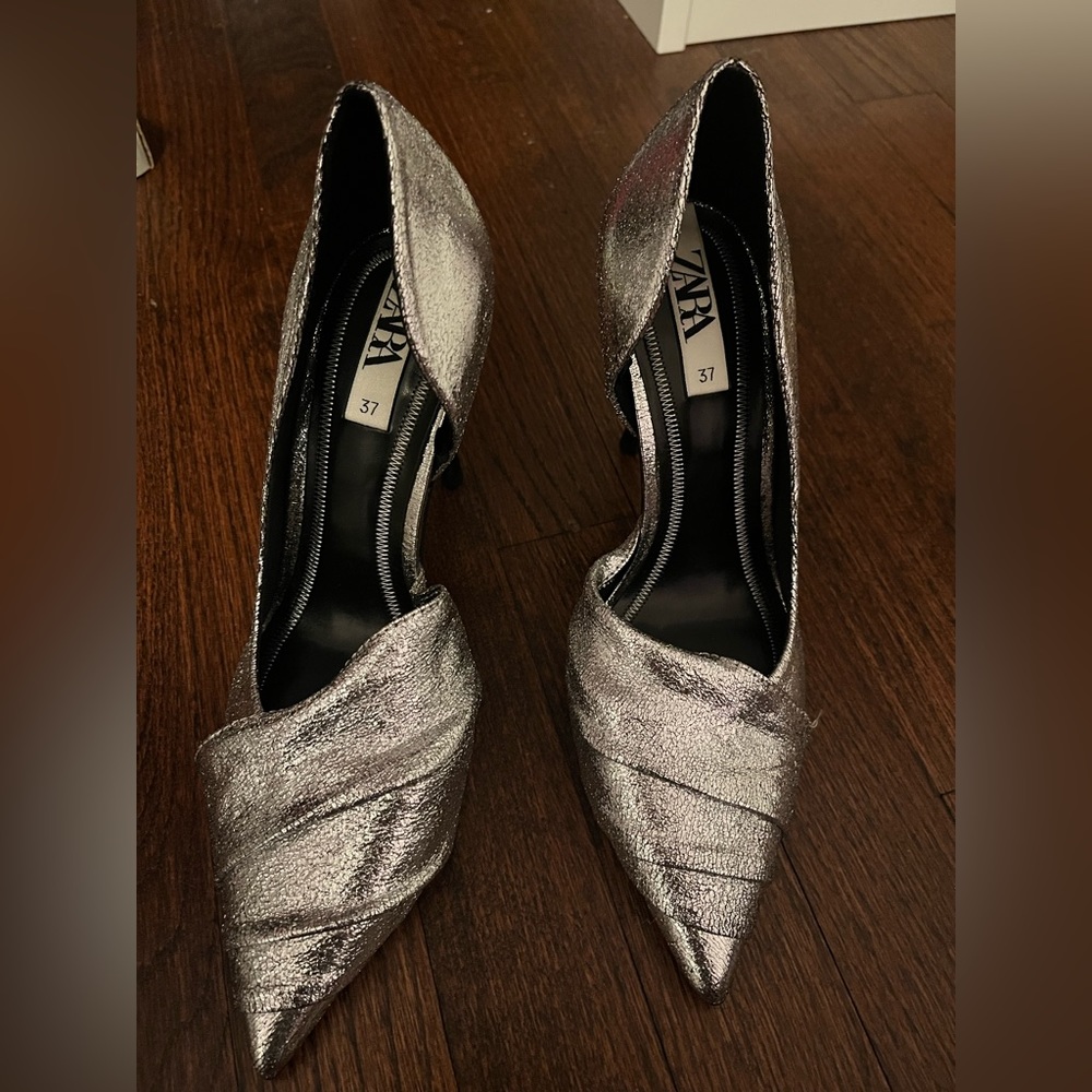 Zara silver heels